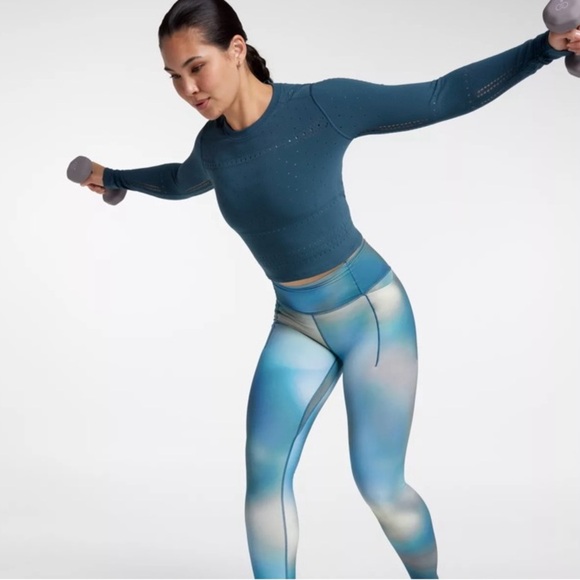 CALIA Women's Pointelle Seamless Long Sleeve T-Shirt Top - Picture 13 of 16